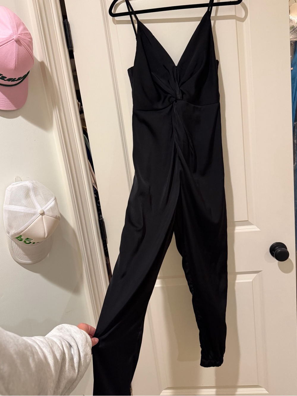 DO+BE Black Twist-Front Spaghetti Strap Jumpsuit
